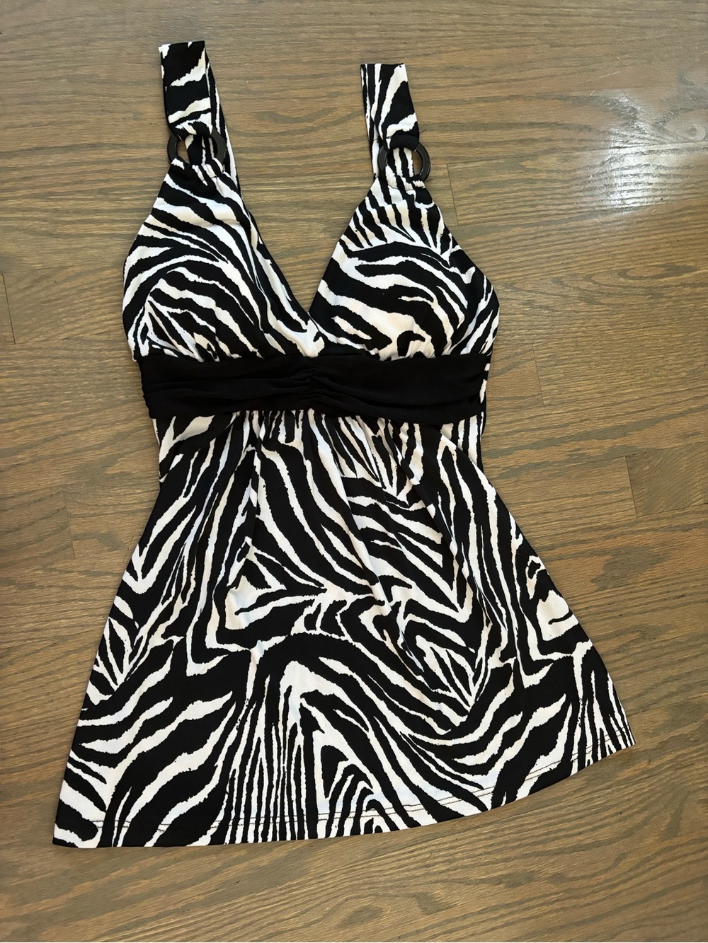 Vintage Y2K body central black and white zebra-print sleeveless top medium